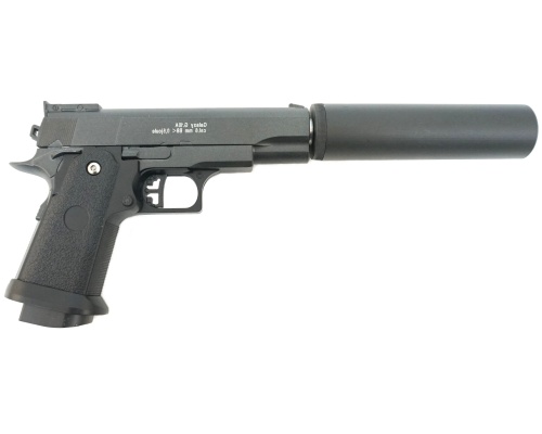 Пистолет Galaxy G.10А (Colt 1911 mini с фальшглушителем) к.6 мм пружинный