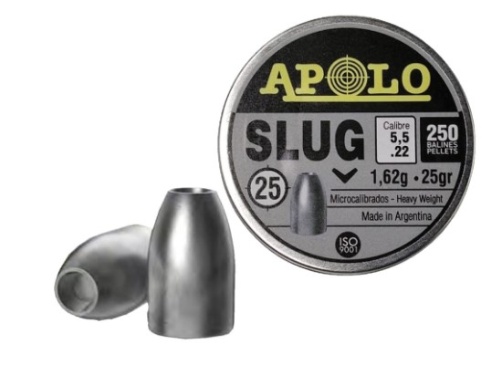 Пули пневматические к.5,5 мм APOLO Slug m=1,62 г.(250шт)
