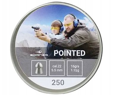 Пули пневматические к.5,5 мм Borner Pointed m=1,15 г.(250шт)