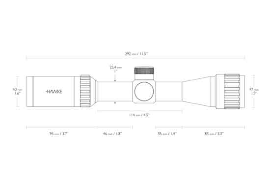 Прицел оптический Hawke Vantage 2-7x32 АО Mil-Dot