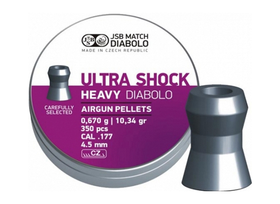 Пули пневматические к.4,52 мм JSB Ultra Shock Heavy m=0,67г (350шт.)