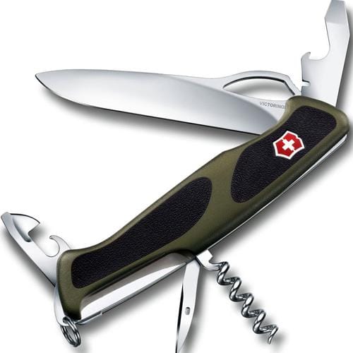 Нож Victorinox 0.9553.MС4 RangerGrip 61, 130мм, 11 функций, черно-зеленый