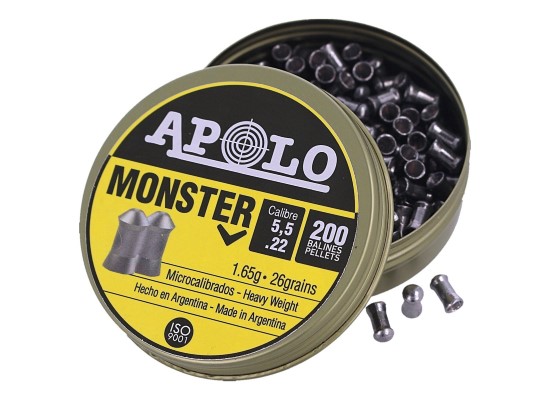 Пули пневматические к.5,5 мм APOLO Monster m=1,6 г.(200шт)