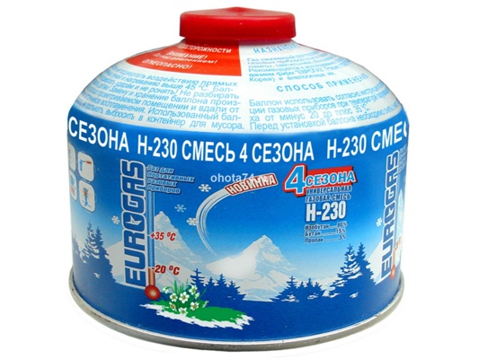 Баллон газовый (пропан-бутан-изобутан) 230г.