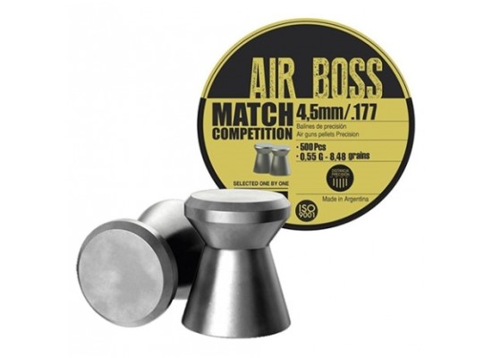 Пули пневматические к.4,5мм APOLO AIR BOSS Match Competition m=0,55 г.(500шт)