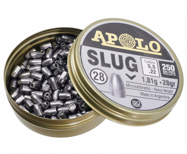 Пули пневматические к.5,5 мм APOLO Slug m=1,81 г.(250шт)