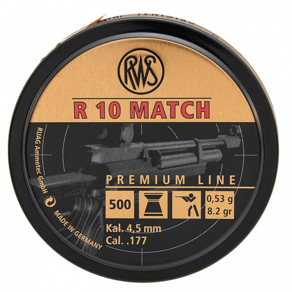 Пули пневматические к.4,5 мм RWS R10 Match 0,53 г. (500шт)