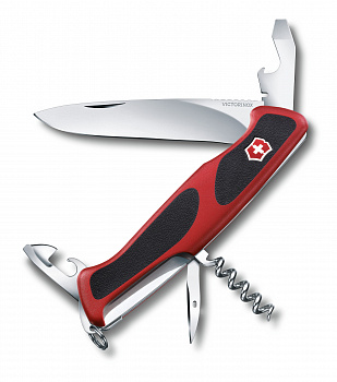 Нож Victorinox 0.9553.C RangerGrip 68, 130 мм, 11 функций, красный с черным