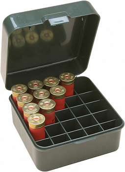 Кейс MTM Shotshel Case S25D-11 на 25 патронов к.12; зелёный