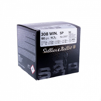 Патрон охотничий к.308Win Sellier&Bellot SP 11,7 г. (упаковка 50 шт.)
