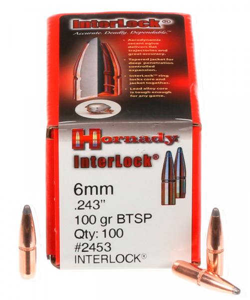 Пуля к.243Win Hornady BTSP 100grs/6,48 г.; DIAM 6,00/.243