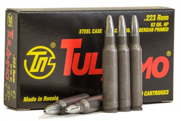 Патрон охотничий к.223Rem ТПЗ HP 55 гр пуля латунь