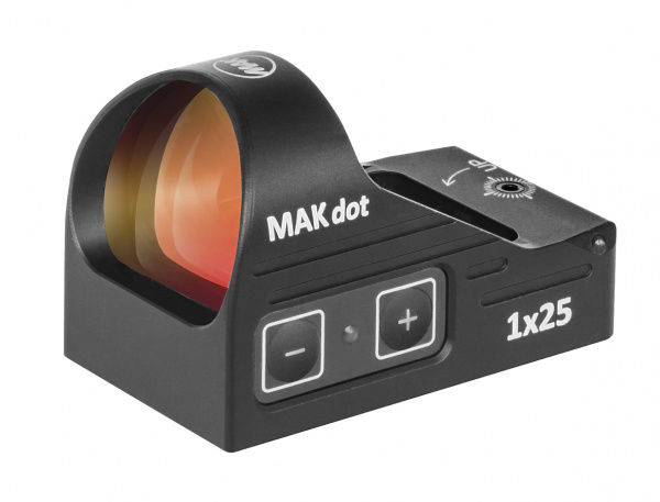 Прицел коллиматорный MAKdot 1х25 Reflexvisier (открытый, 12 ур. яркости, 3 МОА) на Weaver