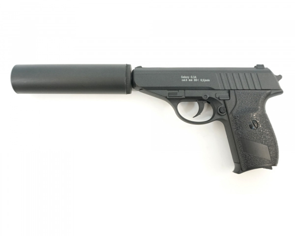 Пистолет Galaxy G.3A (Walther PPS с фальшглушителем) к.6 мм пружинный