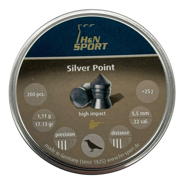 Пули пневматические к.5,5мм H&N Silver Point m=1,11 г. (200 шт)