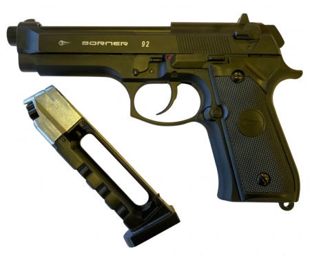 Пистолет пневматический BORNER 92 Blowback (Beretta), кал. 4,5 мм/pellets