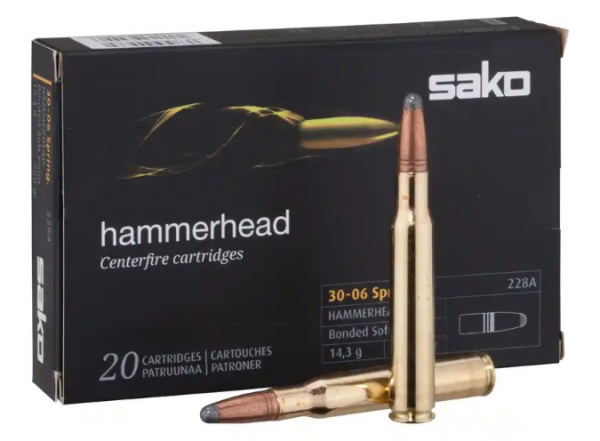 Патрон охотничий к.30-06Sprg Sako Hummerhead SP 14,3 г.