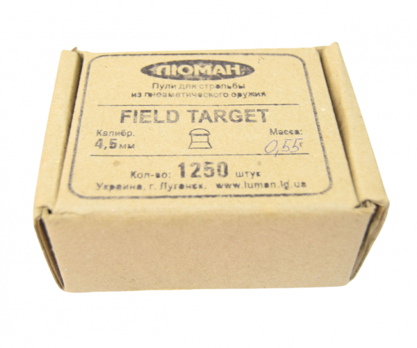 Пули пневматические к.4,5мм Люман Field Target m=0,55 г. (1250шт)