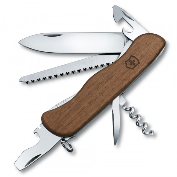 Нож Victorinox 0.8361.63 Forester, 111 мм, 12 функций, с фиксатором лезвия, деревянная рукоять