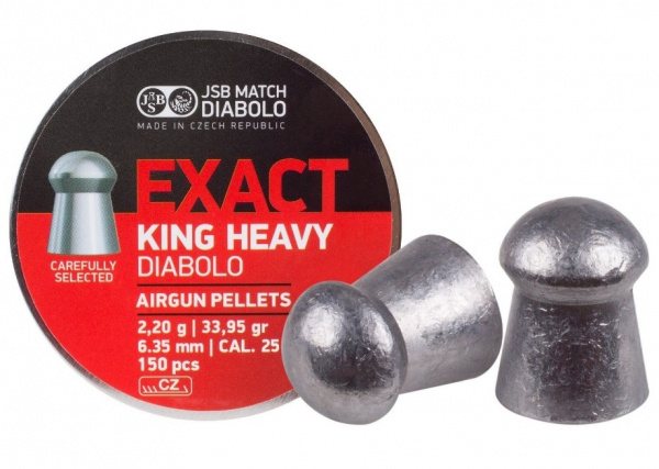 Пули пневматические к.6,35мм JSB King Heavy Diabolo m=2,2 г. (150шт)