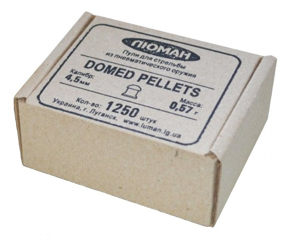 Пули пневматические к.4,5мм Люман Domed Pellets m=0,57 г (1250шт)
