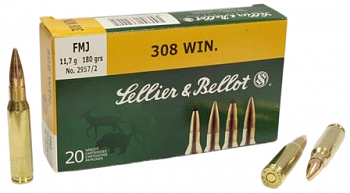 Патрон охотничий к.308Win Sellier&Bellot FMJ 9,55 г.