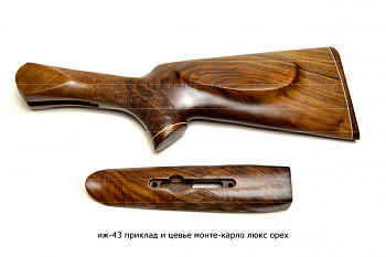 Приклад+цевьё ИЖ-43 орех Монте-Карло резин.затыльник (Стрелок) 