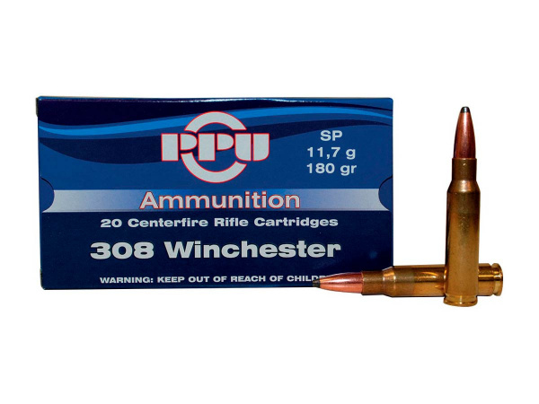 Патрон охотничий к.308Win PPU Partizan A-035 SP 180 gr. 
