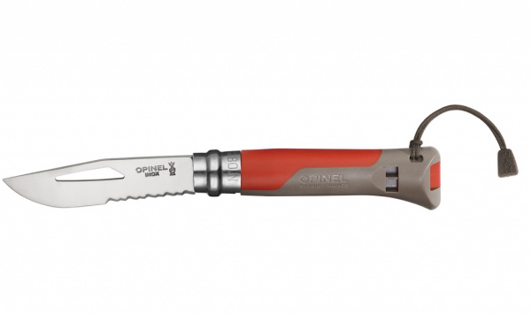 Нож Opinel № 8 VRI, Outdoor, нерж сталь/пластк красный