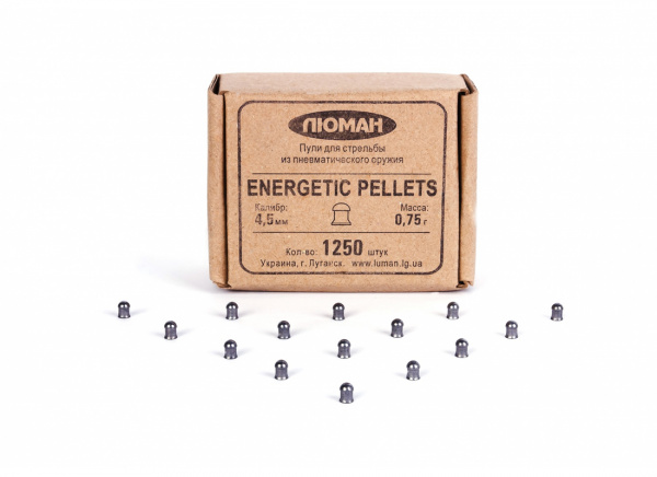 Пули пневматические к.4,5мм Люман Energetic Pellets m=0,75 г (1250шт)