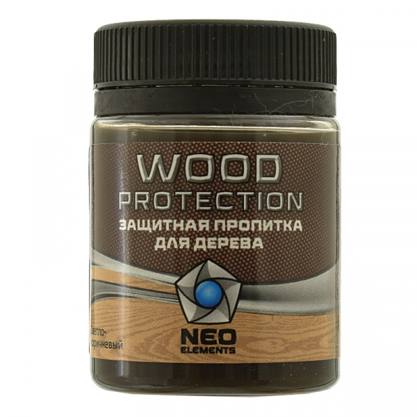 Пропитка для дерева Neo Elements Wood Protection светло-коричневая, 50 мл