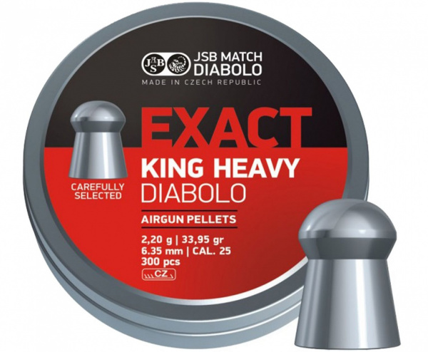 Пули пневматические к.6,35мм JSB King Heavy Diabolo m=2,2 г. (300шт)