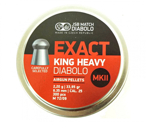 Пули пневматические к.6,35мм JSB King Heavy Diabolo MKII m=2,2 г. (300шт)
