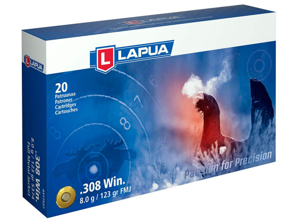 Патрон охотничий к.308Win Lapua FMJ 8,0 г.