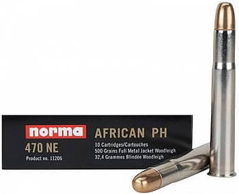 Патрон охотничий к.470 N.E. Norma FMJ African PH