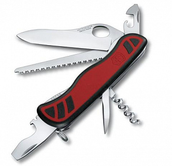 Нож Victorinox 0.8361.MC Forester One Hand, 111 мм, 10 функций, с фиксатором лезвия, красный/чёрный