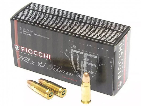 Патрон охотничий к.7,62х25 Токарев Fiocchi FMJ
