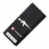 Портативное АКБ 5200 mAh чёрный с силуэтом автомата Калашникова и фирменным логотипом 