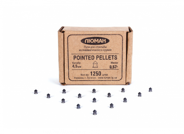 Пули пневматические к.4,5мм Люман Pointed Pellets m=0,57г. (1250шт)