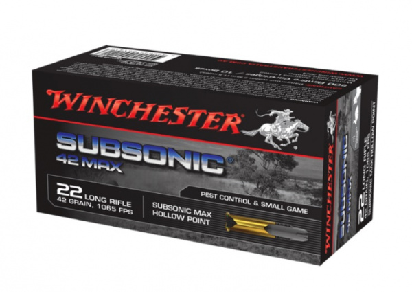 Патрон охотничий к.22LR Winchester Subsonic Max HP 42 gr.