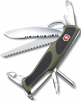 Нож Victorinox 0.9663.MWС4 RangerGrip 178, 130 мм, 12 функций, зелёный