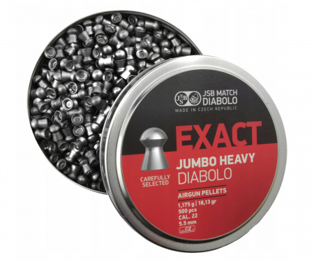 Пули пневматические к.5,52мм JSB Exact Jumbo Heavy Diabolo m=1,175г, (500шт.)