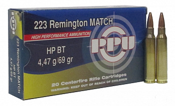 Патрон охотничий к.223Rem PPU Partizan A-399 HP BT Match 69 gr. 