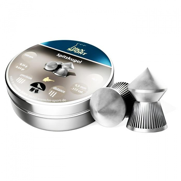 Пули пневматические к.4,5мм H&N Spitzkugel m=0,56 г. (500 шт)