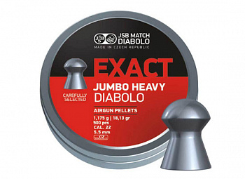 Пули пневматические к.5,52мм JSB Exact Jumbo Heavy Diabolo m=1,175г, (500шт.)
