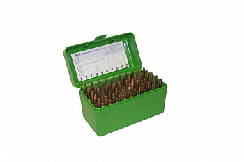 Кейс MTM DeLux Flip-Top на 50 патр. к.223Rem (зел)