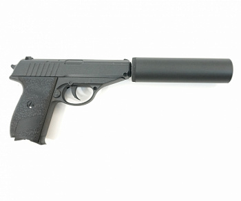Пистолет Galaxy G.3A (Walther PPS с фальшглушителем) к.6 мм пружинный