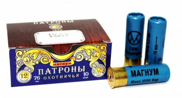 Патрон к.12х76 СКМ Магнум карт. 5,6 мм 39 г.