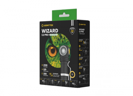 Фонарь налобный Armytek Wizard C2 Pro Magnet USB+ABM01+18650/2500 лм (белый свет)