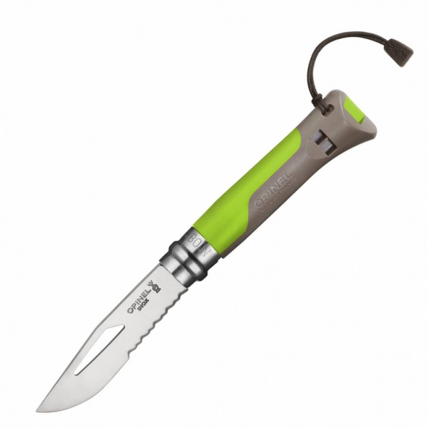 Нож Opinel № 8 VRI, Outdoor, нерж сталь/пластк зелёный